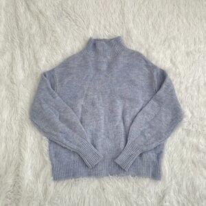 Women White House Black Market Blue Mock Neck Sweater Extra Small